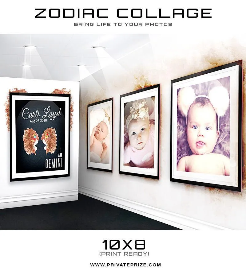 12 Zodiac Signs - 3D Wall Collage SET