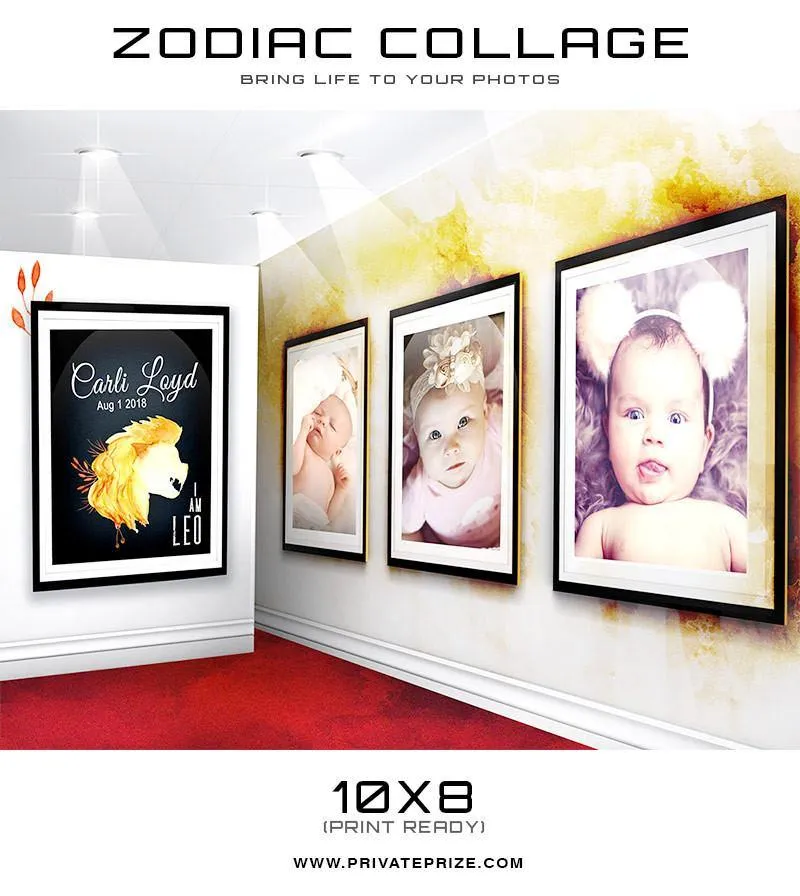 12 Zodiac Signs - 3D Wall Collage SET