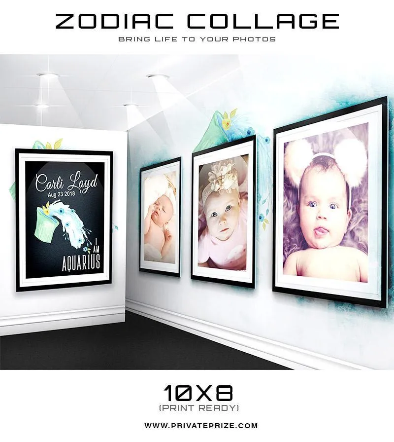 12 Zodiac Signs - 3D Wall Collage SET