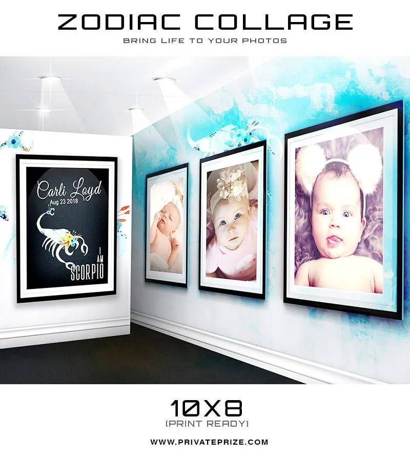 12 Zodiac Signs - 3D Wall Collage SET