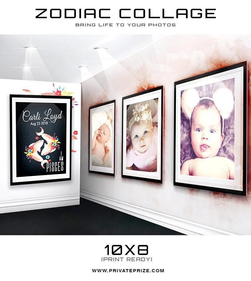 12 Zodiac Signs - 3D Wall Collage SET