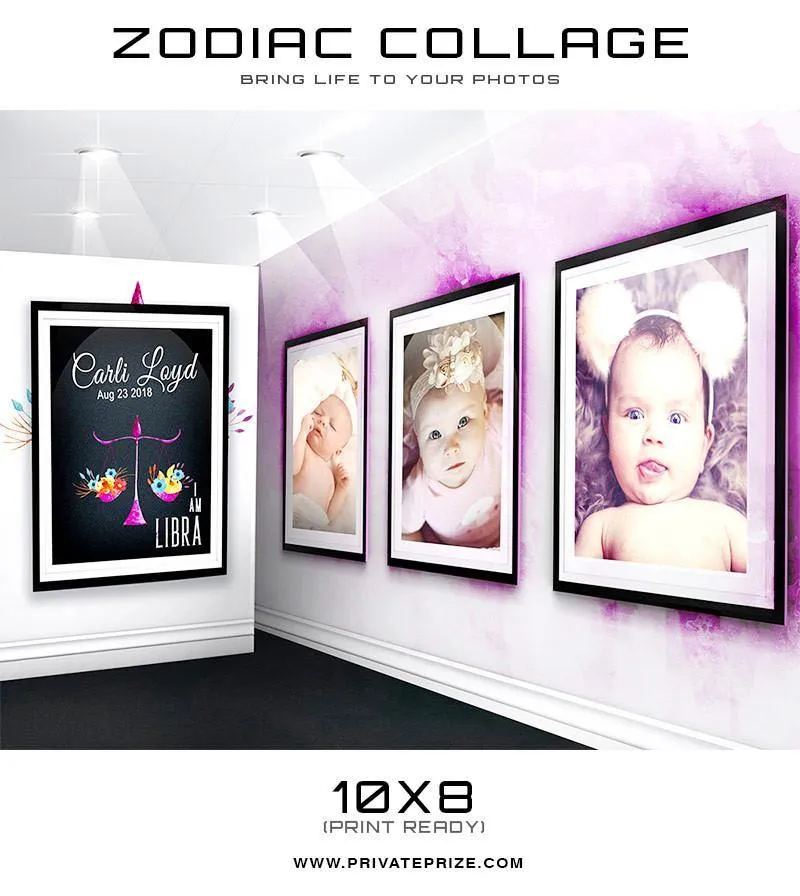 12 Zodiac Signs - 3D Wall Collage SET