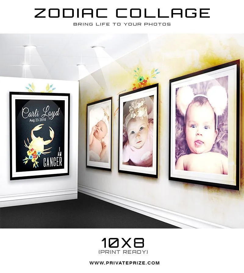 12 Zodiac Signs - 3D Wall Collage SET