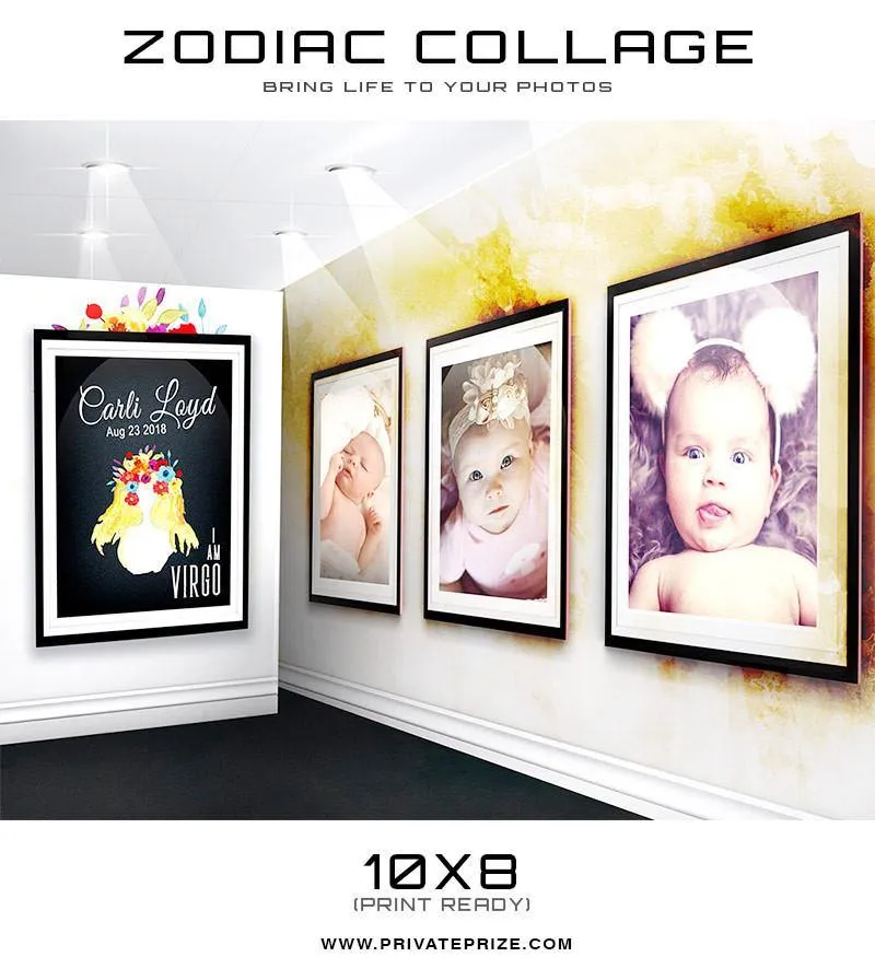 12 Zodiac Signs - 3D Wall Collage SET