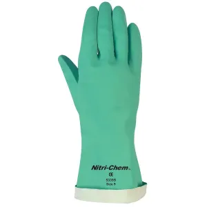 5330S MCR Safety Nitri-Chem Chemical Resistance Gloves, X-Large, Nitrile, Green