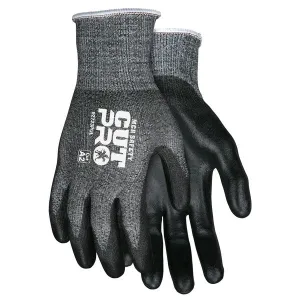 92723PUXXL MCR Safety Cut Resistant Gloves, Synthetic, 2X-Large, Black