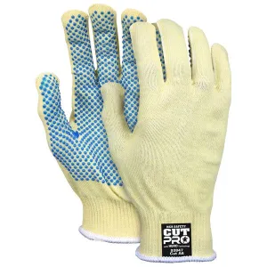 93847L MCR Safety Cut Resistant Gloves, Kevlar/Steel, Large, Blue/Yellow