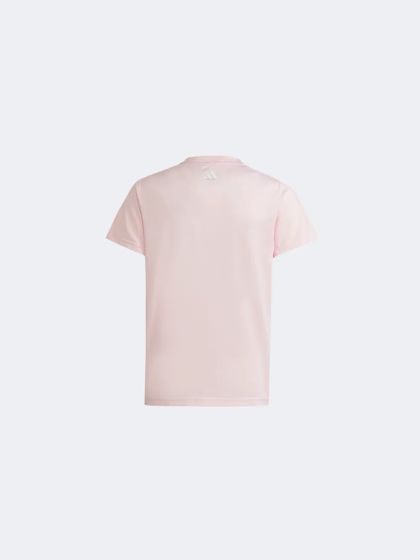 Adidas Essentials Logo Kids-Girls Sportswear T-Shirt Pink/White