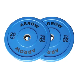 ARROW 20kg Coloured Bumper Weight Plate - Pair