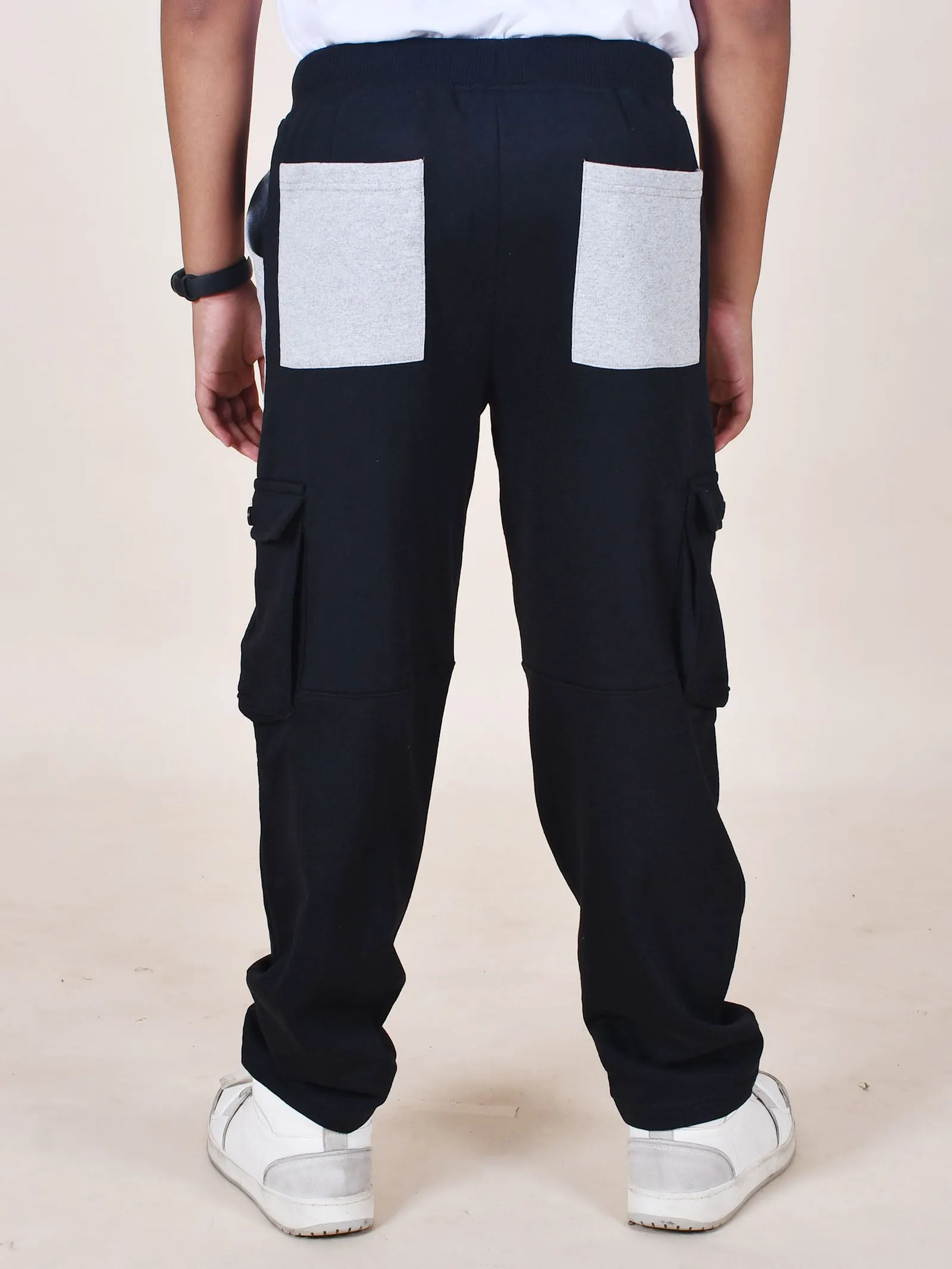 Boys Fleece Pocket Detailed Cargo Track Pants