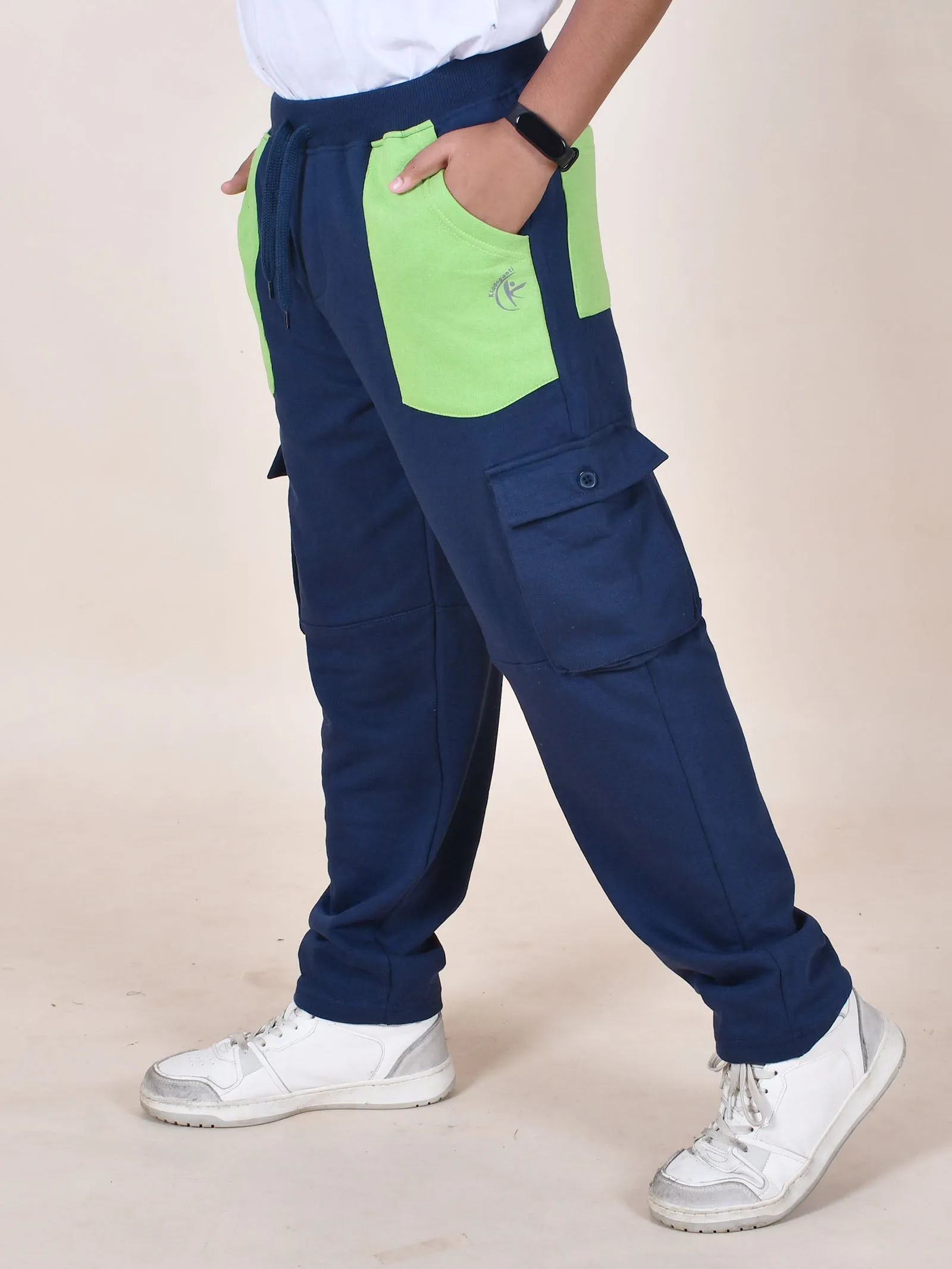 Boys Fleece Pocket Detailed Cargo Track Pants