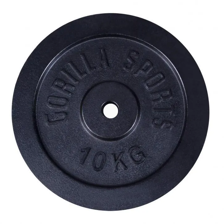 Cast Iron Weight Plate Set 2x 5KG - 2x 10KG - Black