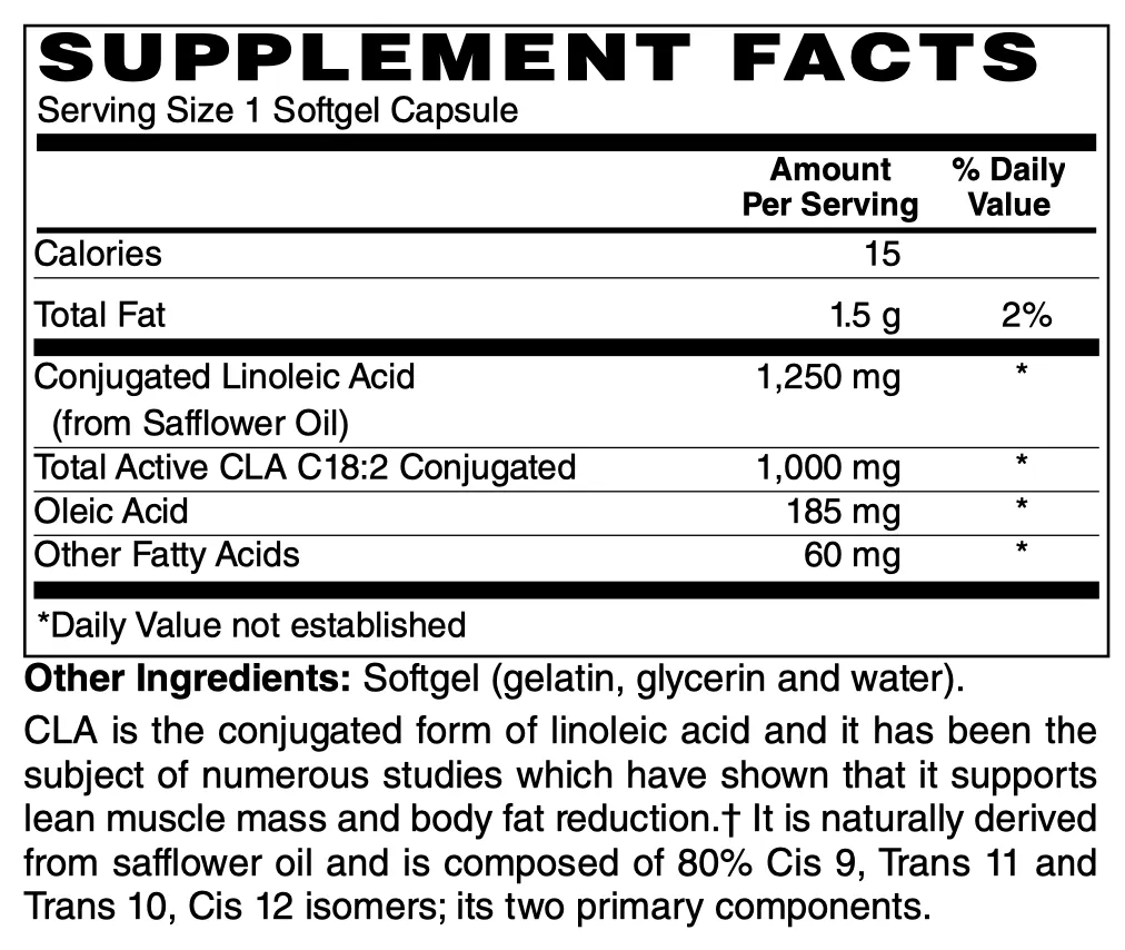 CLA 1,250 mg, 90 sgel