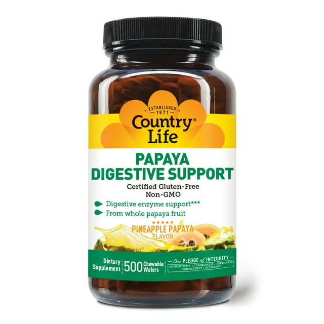 Country Life Papaya Digestive Support Chewables 500ct