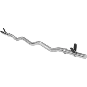 EZ Curl Bar 120cm - Springlock Collars - Chrome