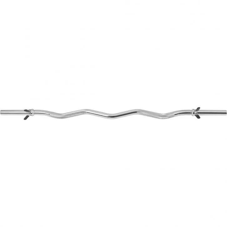 EZ Curl Bar 120cm - Springlock Collars - Chrome