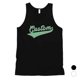 Green College Swoosh Flirty Sweet Mens Personalized Tank Tops Gift