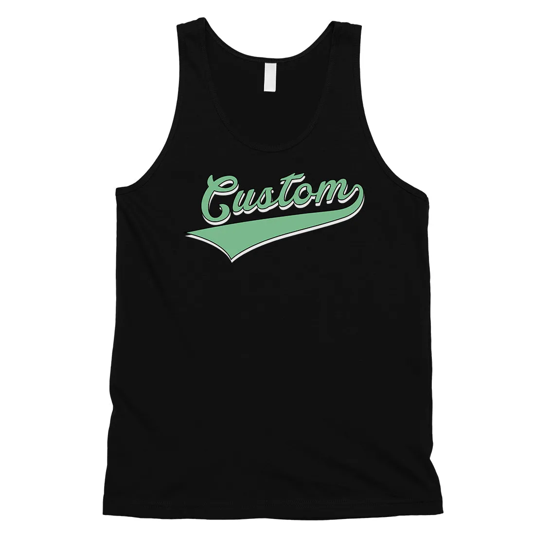 Green College Swoosh Flirty Sweet Mens Personalized Tank Tops Gift