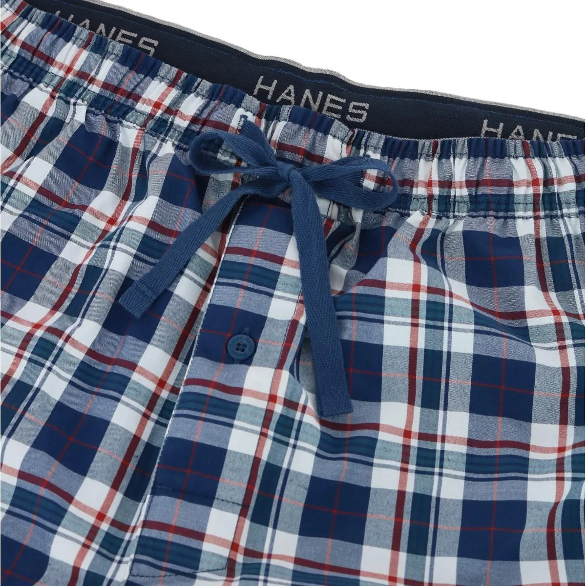 Hanes Men's Big and Tall Woven Cotton Pajama Sleep Shorts (Pack of 2)