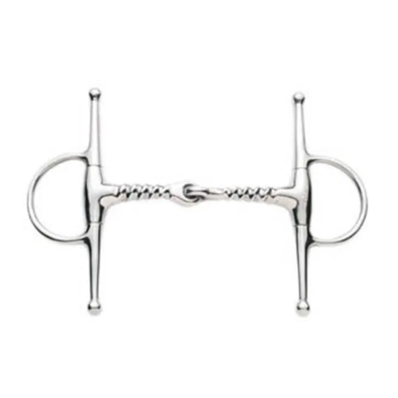 Korsteel Stainless Steel Corkscrew Mouth Full Cheek Snaffle Bit