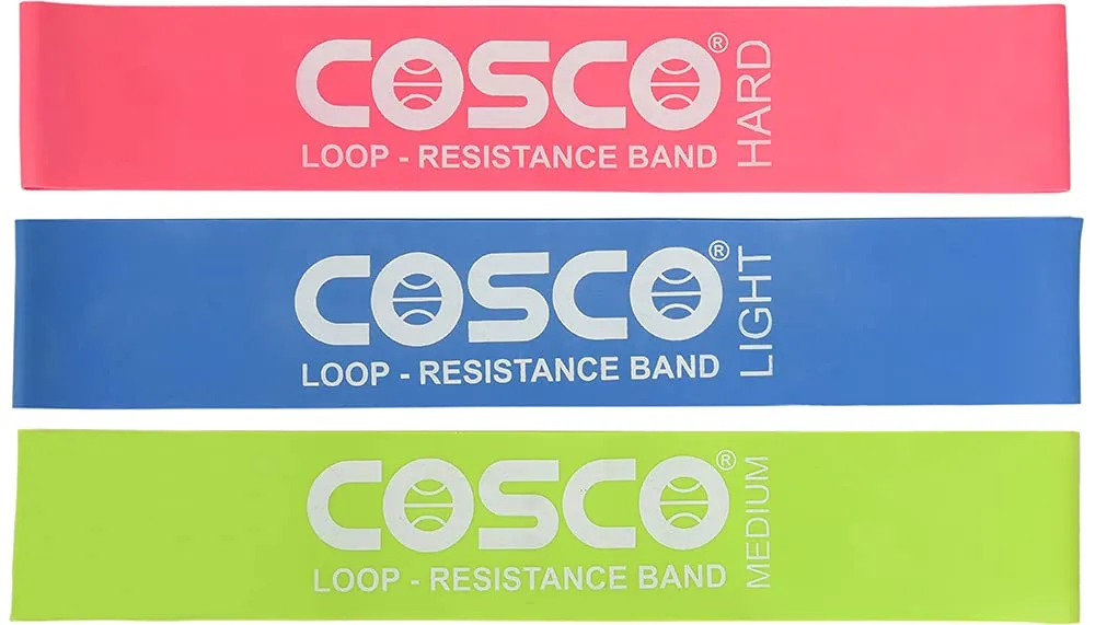 Latex Resistance Band Loop (Set Of 3 | Light | Medium | Hard)