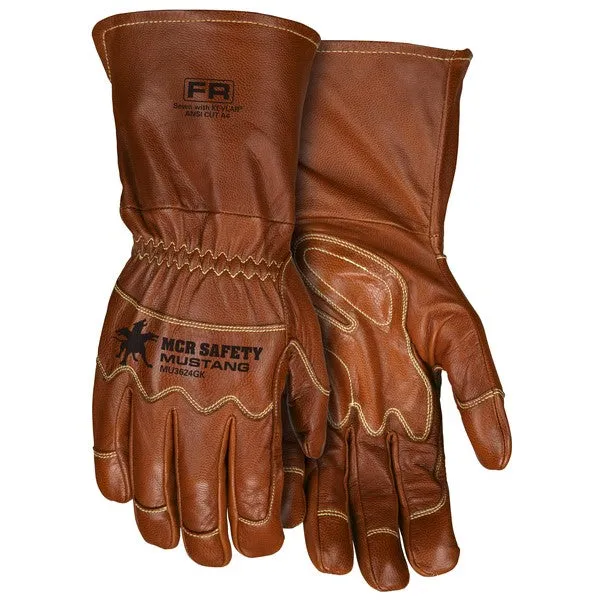 MU3624GKXL MCR Safety Mustang Cut Resistant Gloves, Leather, X-Large, Brown