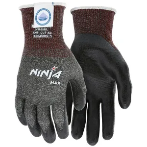 N9676GM MCR Safety Ninja Cut Resistant Gloves, Diamond Tech, Medium, Black