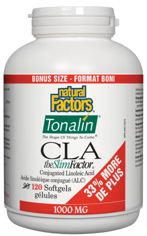 Natural Factors CLA Tonalin The Slim Factor 1000mg 120 Softgels Bonus