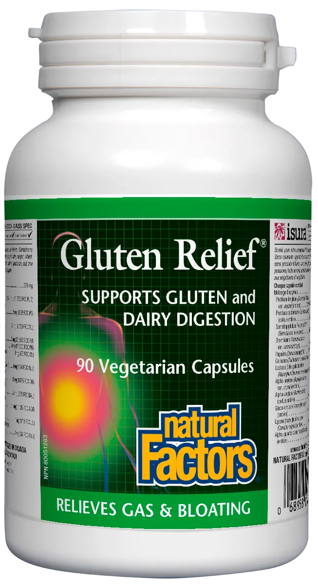 Natural Factors Gluten Relief 90 Vegetarian Capsules