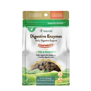 NaturVet Cat Digestive Enzymes Daily Digestive Support Scoopables 5.5oz