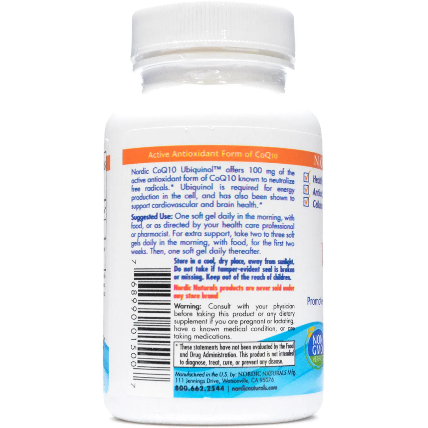 Nordic CoQ10 Ubiquinol 60 softgels By Nordic Naturals