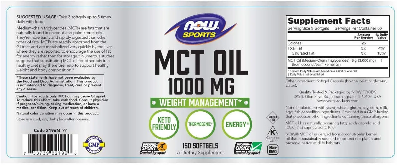 Now MCT Oil Softgels 1000mg