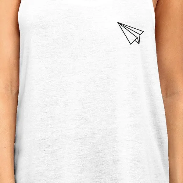 Origami Plane And Boat BFF Matching White Tank Tops