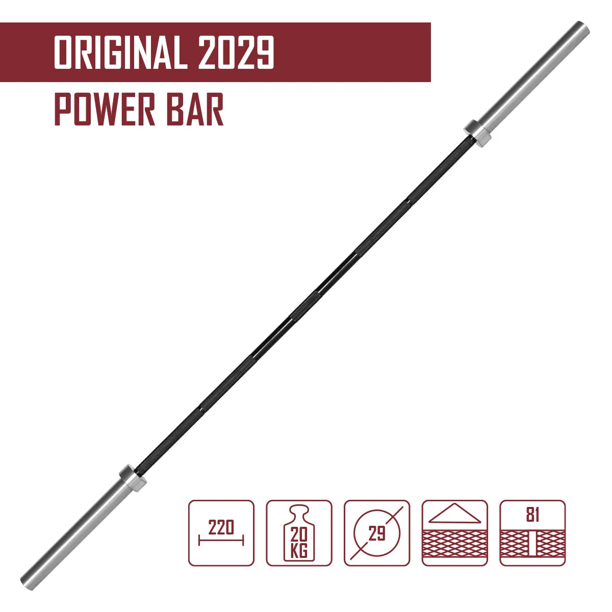 Original 2029 Power Bar, Black Shaft & Chrome Sleeves