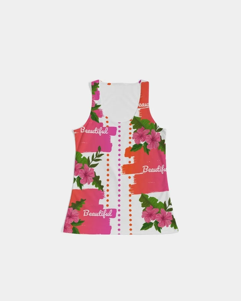 Pink Hibiscus Beautiful Graphic Racerback Tank