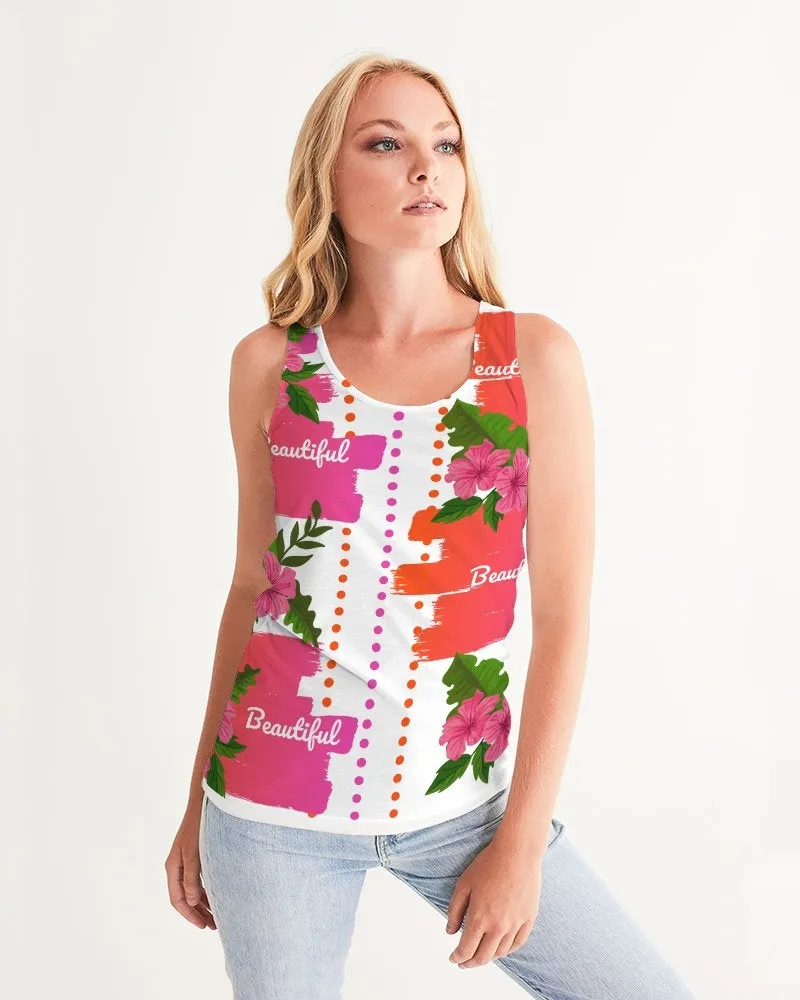 Pink Hibiscus Beautiful Graphic Racerback Tank