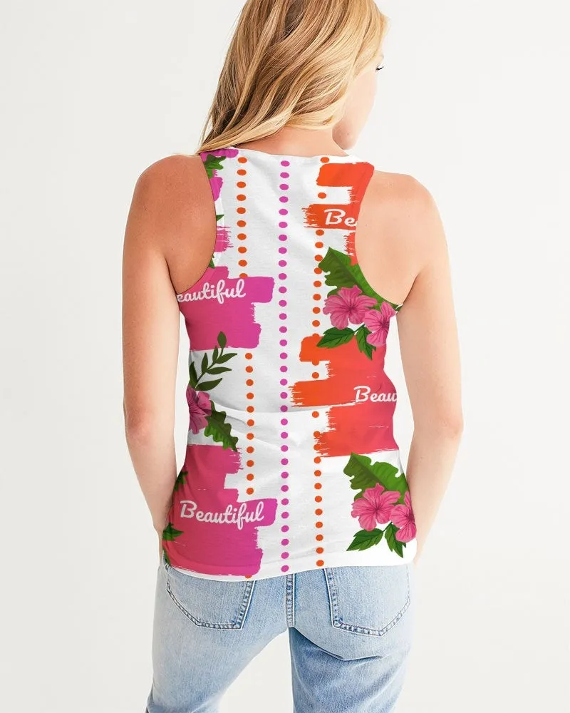 Pink Hibiscus Beautiful Graphic Racerback Tank