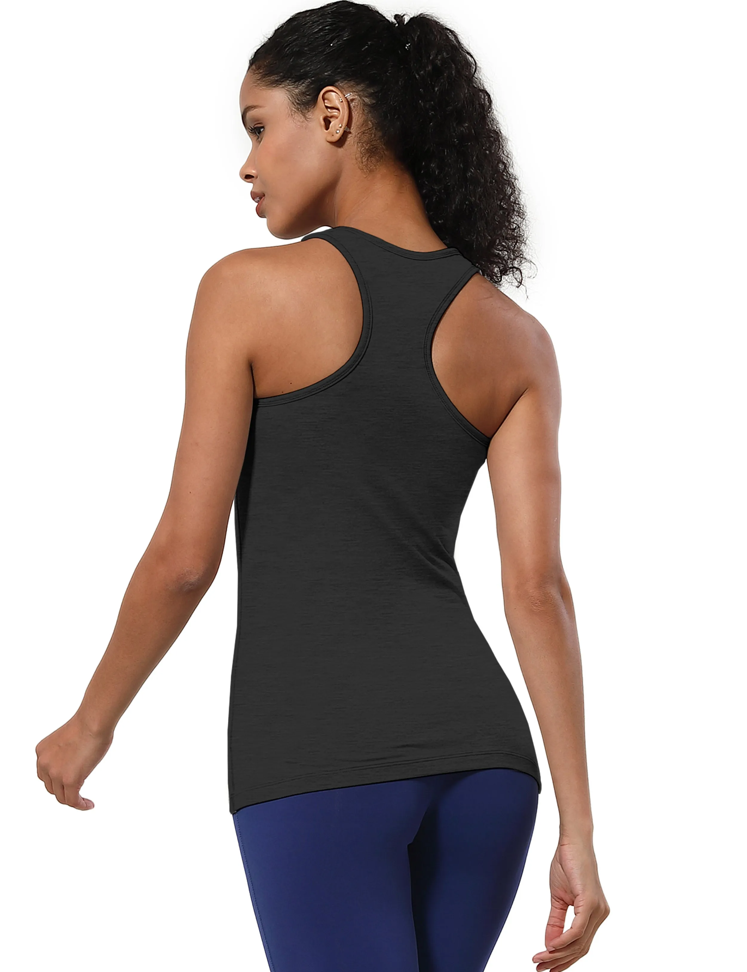 Racerback Athletic Tank Tops heathercharcoal_yoga