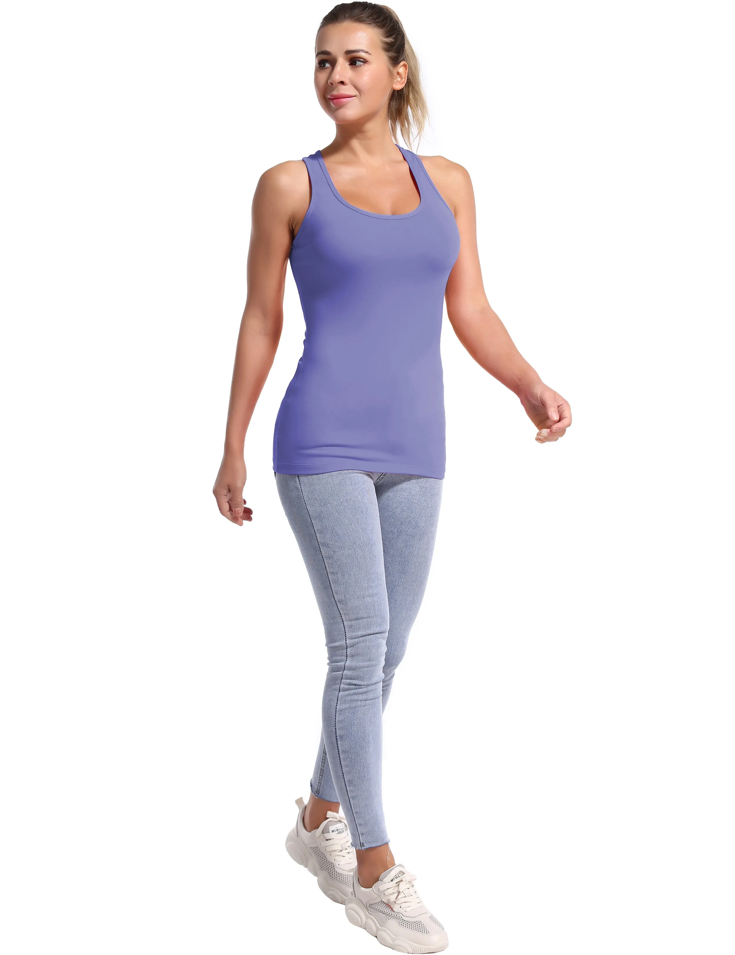 Racerback Athletic Tank Tops lavender_Pilates