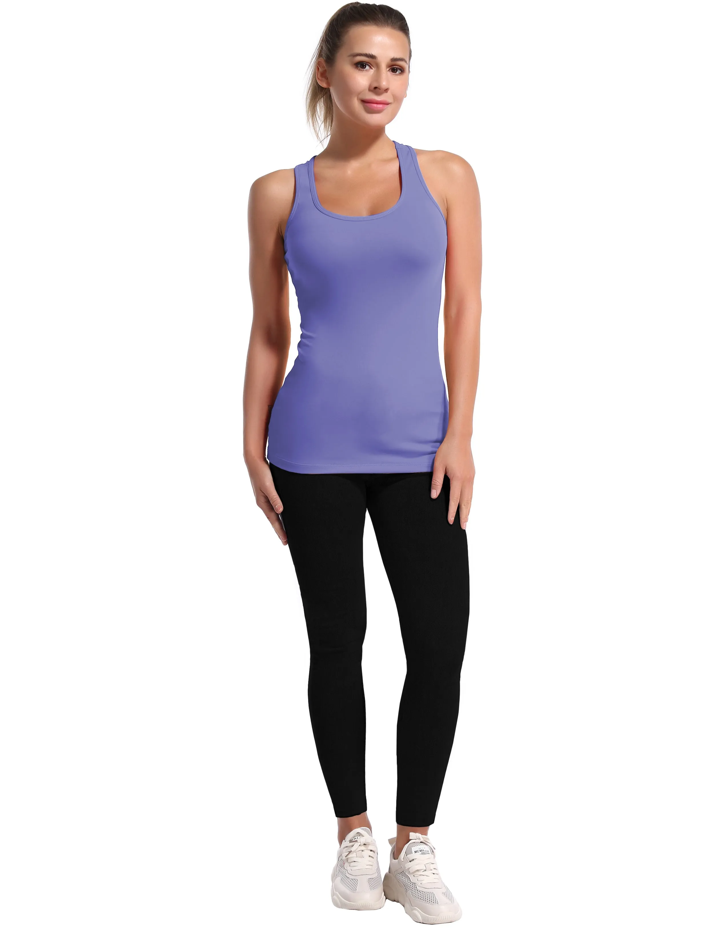 Racerback Athletic Tank Tops lavender_Pilates