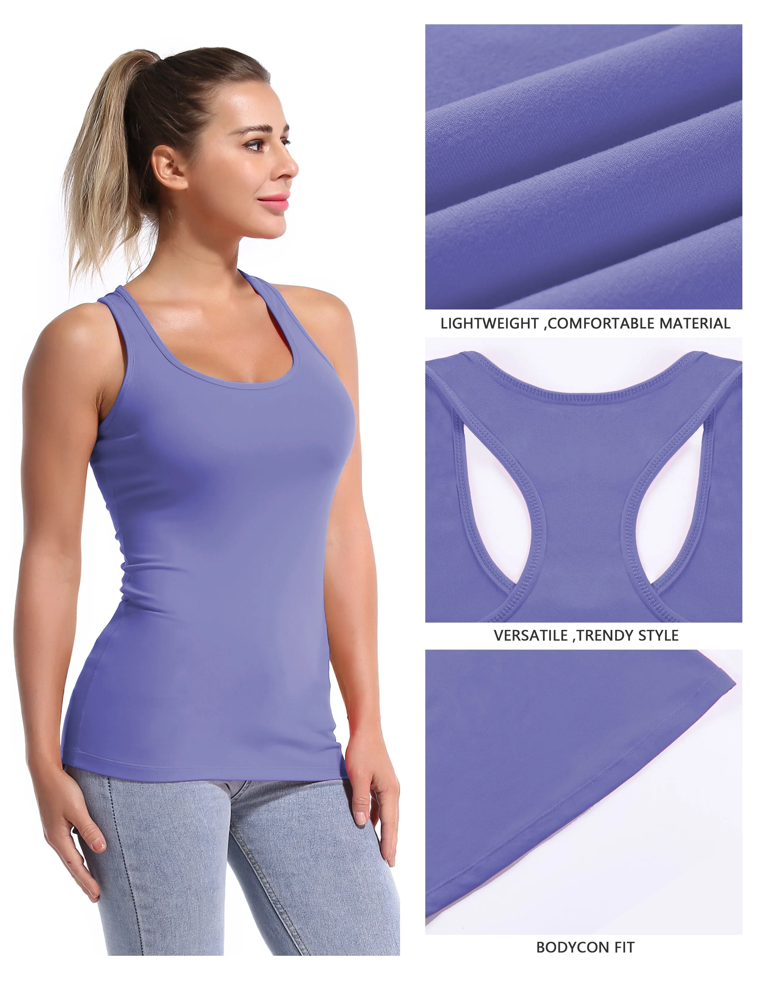 Racerback Athletic Tank Tops lavender_Pilates