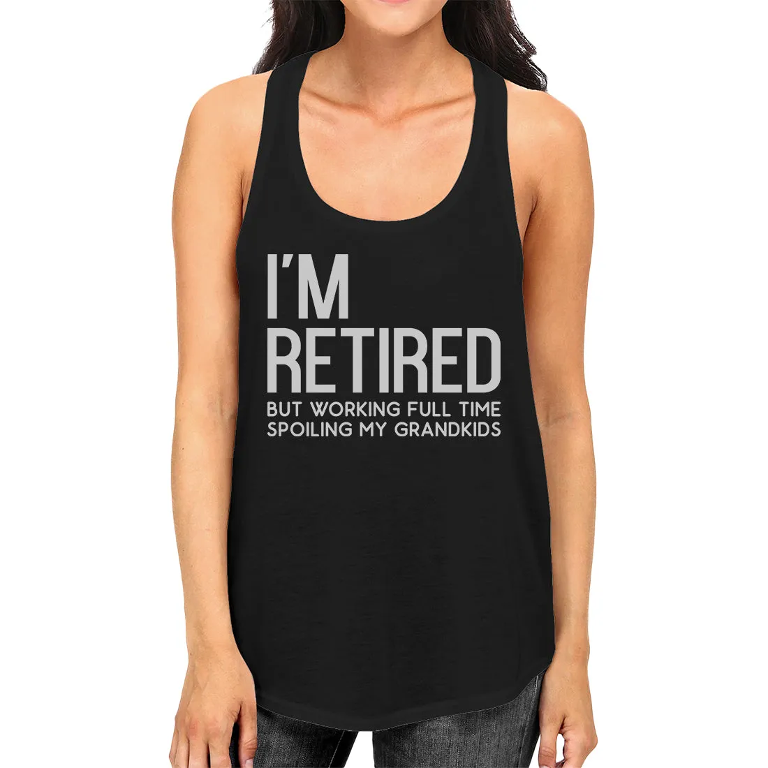 Retired Grandkids Womens Trendy Racerback Sleeveless Top Presents