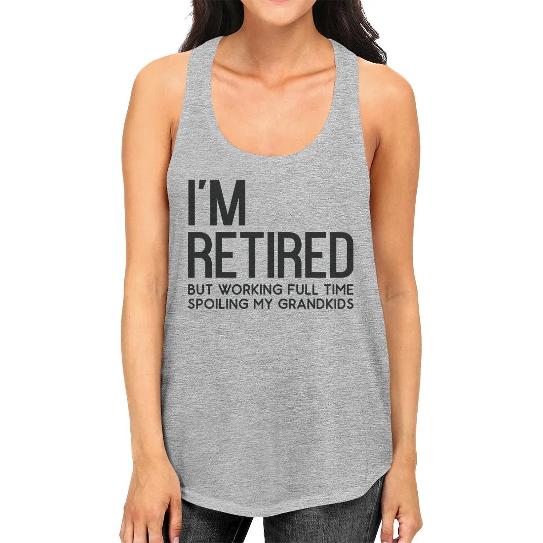 Retired Grandkids Womens Trendy Racerback Sleeveless Top Presents