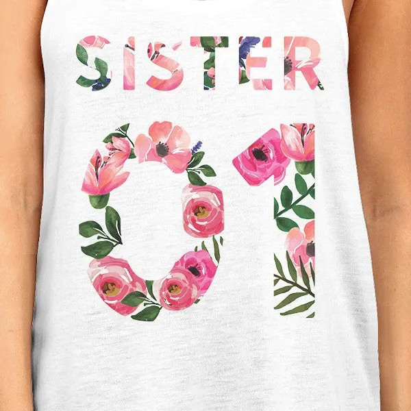 Sister 01 BFF Matching White Tank Tops