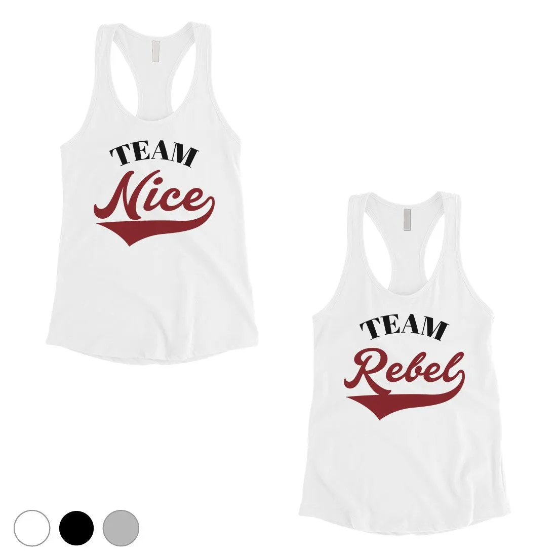 Team Nice Team Rebel Best Friend Tank Tops Womens Workout Tanks