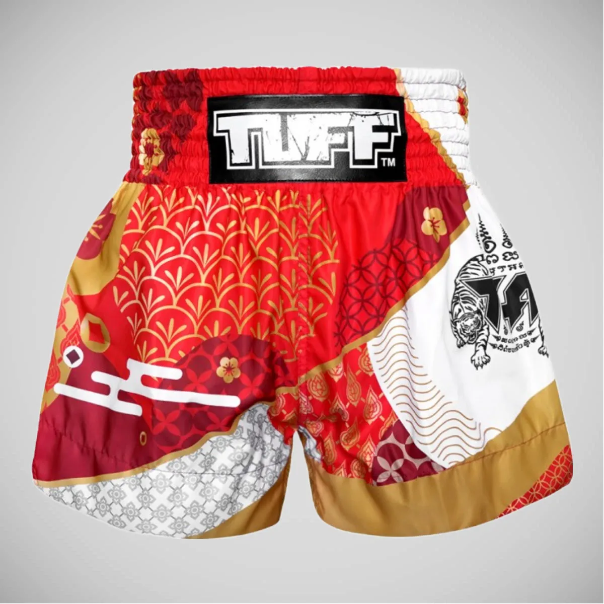 TUFF Sport MS653 Goddess Of The Sun Muay Thai Shorts Red/White