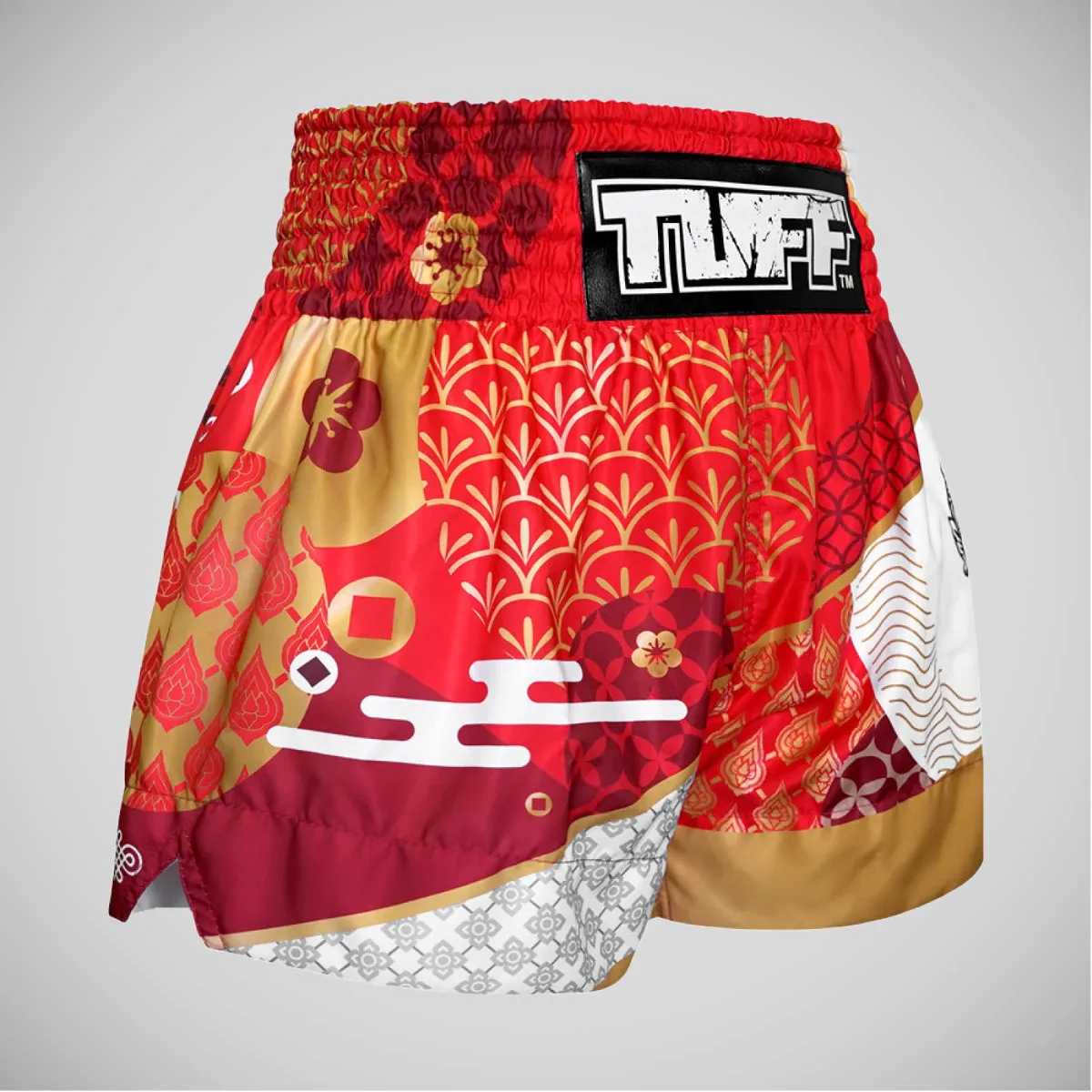 TUFF Sport MS653 Goddess Of The Sun Muay Thai Shorts Red/White