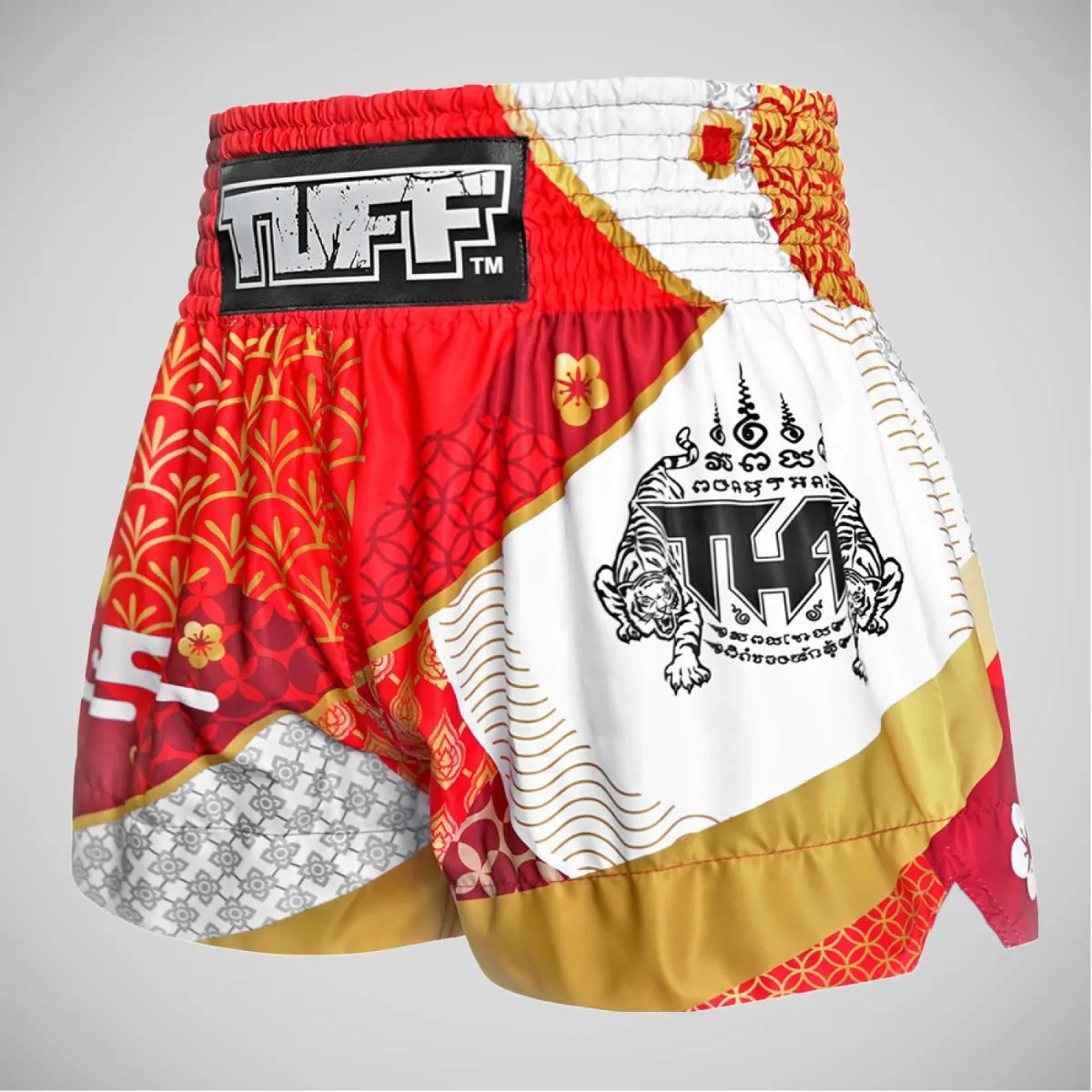 TUFF Sport MS653 Goddess Of The Sun Muay Thai Shorts Red/White