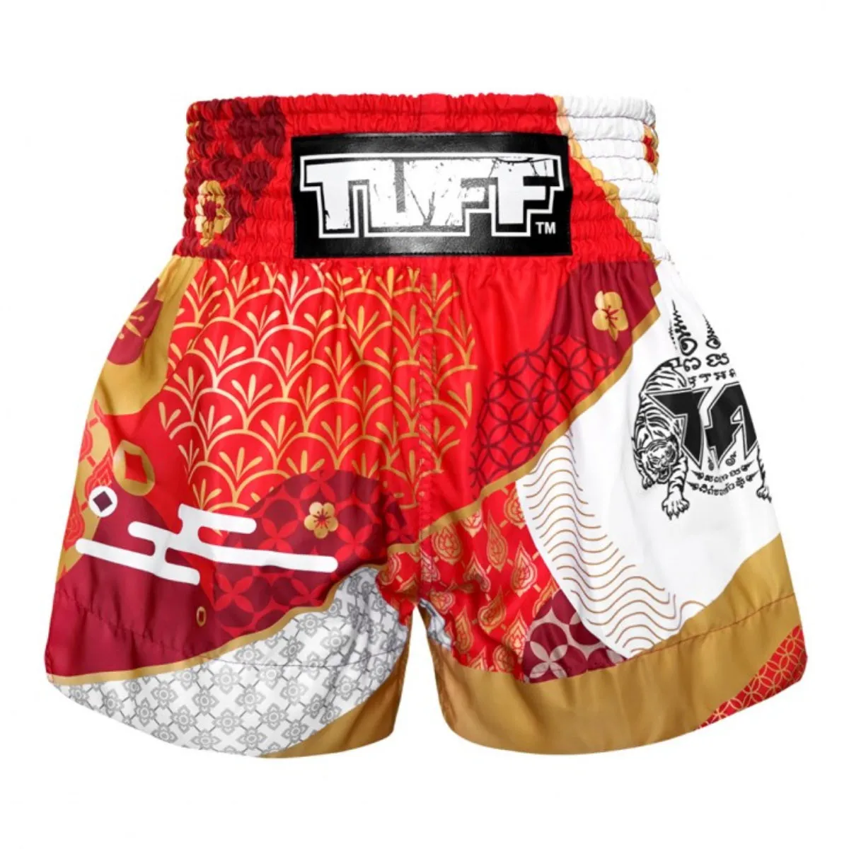 TUFF Sport MS653 Goddess Of The Sun Muay Thai Shorts Red/White