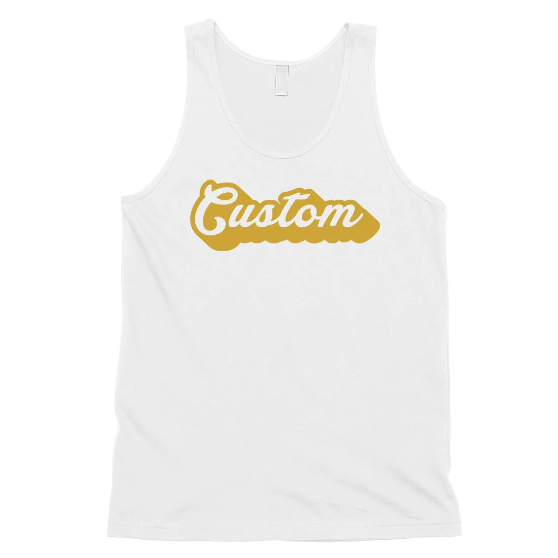 Yellow Pop Up Text Groovy Cool Custom Mens Personalized Tank Tops